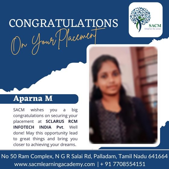Aparna M — placed at Clarus RCM
