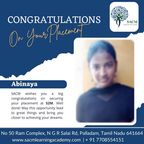 Abinaya — placed at S2M Health